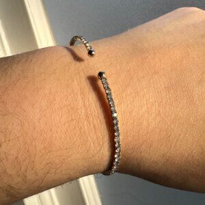 Smoky grey CZ eternity band bracelet